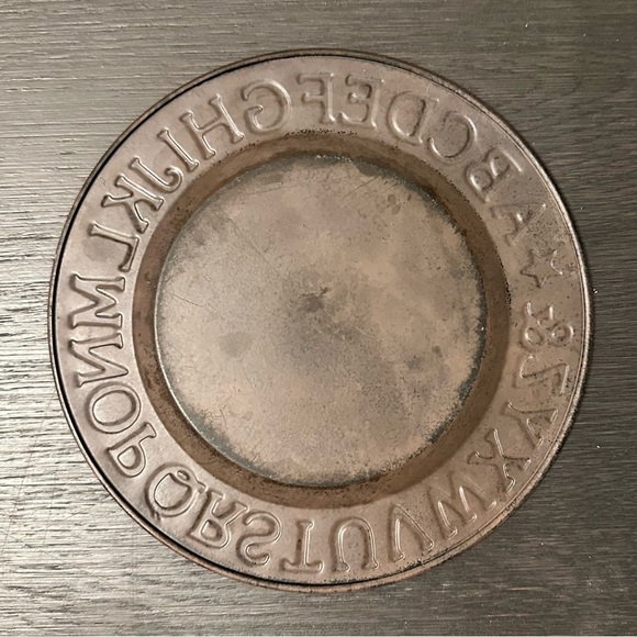 Antique Child’s Alphabet Metal Plate - Picture 2 of 3